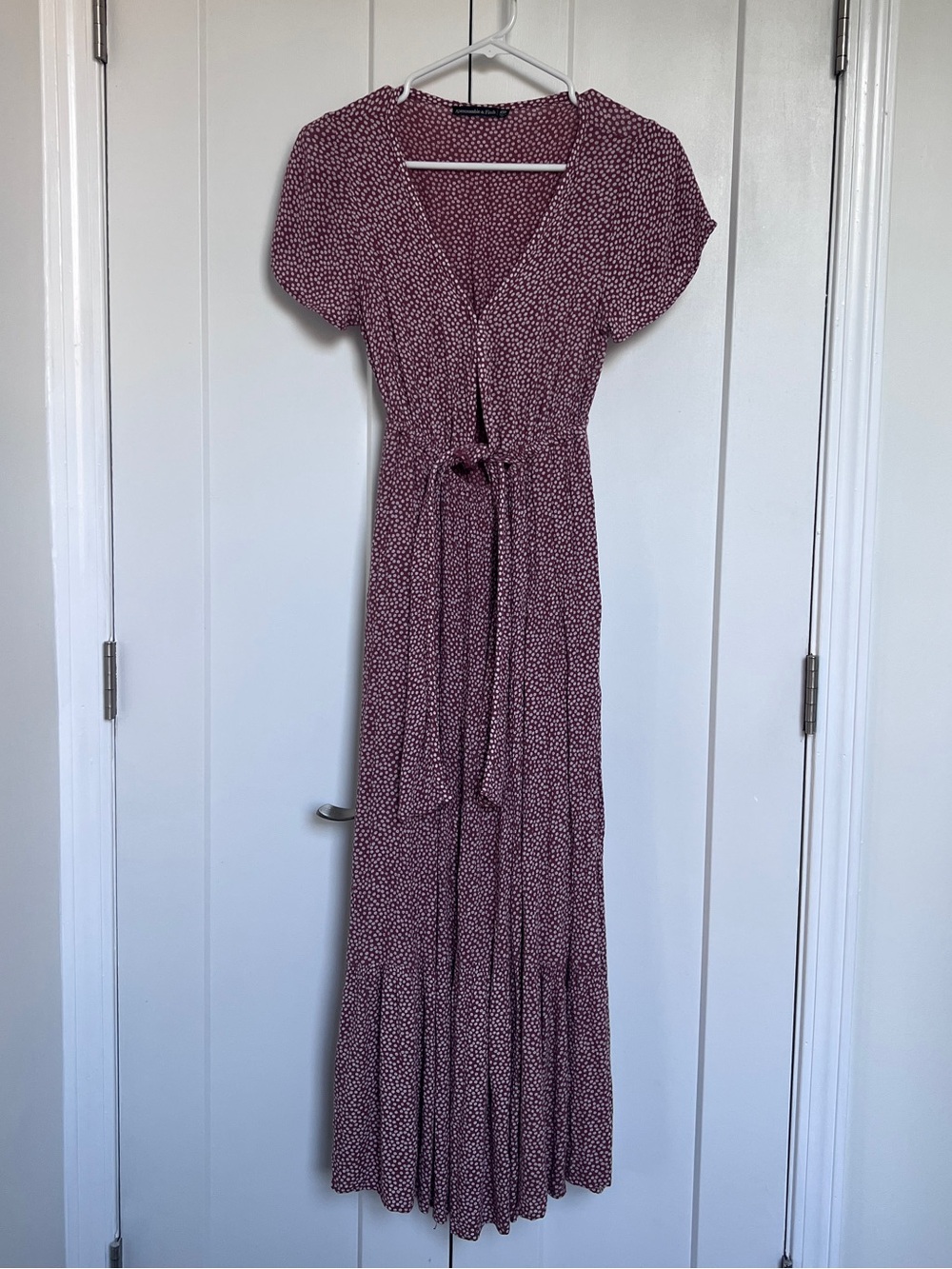 Abercrombie & Fitch Mauve Printed Wrap Maxi Dress